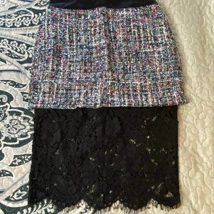 English Factory Tweed and Lace Pencil Skirt NWT Sz S